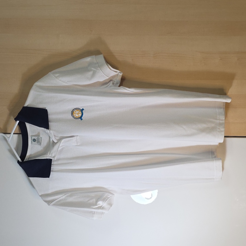 Girl Guiding Short‎ Sleeve Leader Polo Shirt Womans 20 Scouts, White Vtg 90s